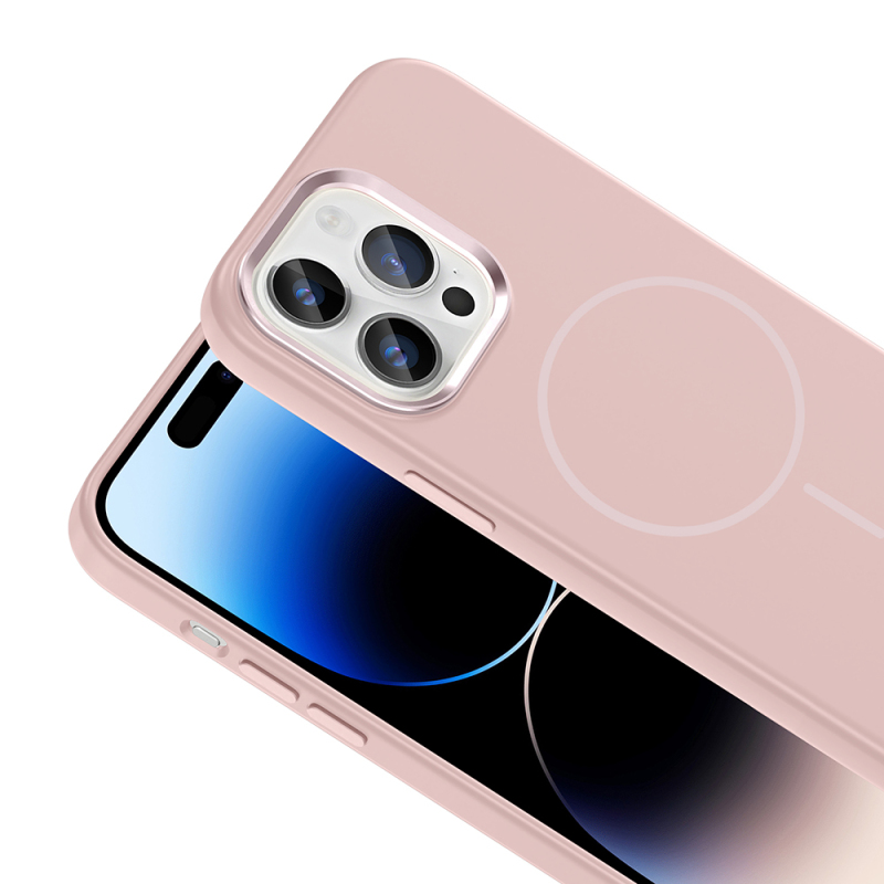 Apple iPhone 14 Pro Max Case with M-Safe Charging Feature, Metal Camera Frame, Zore Edi Silicone Cover - 19