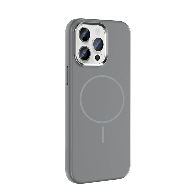 Apple iPhone 14 Pro Max Case with M-Safe Charging Feature, Metal Camera Frame, Zore Edi Silicone Cover - 13