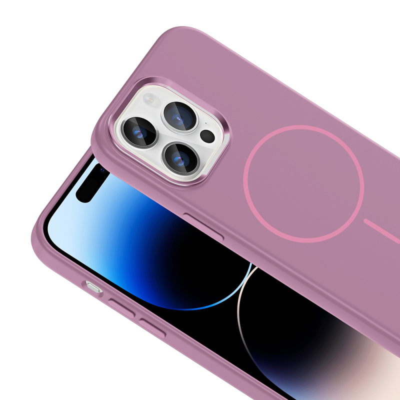 Apple iPhone 14 Pro Max Case with M-Safe Charging Feature, Metal Camera Frame, Zore Edi Silicone Cover - 21