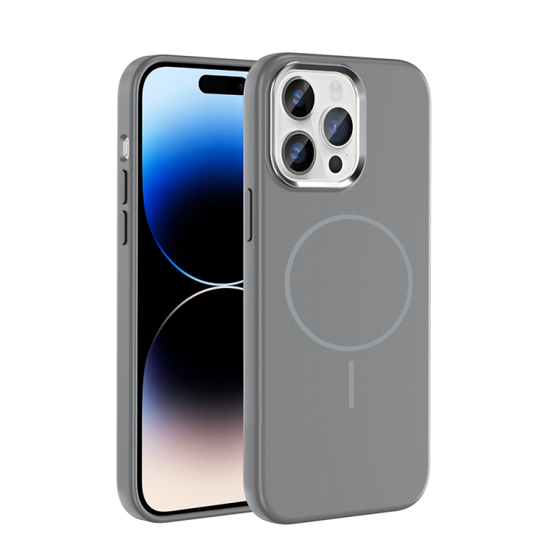 Apple iPhone 14 Pro Max Case with M-Safe Charging Feature, Metal Camera Frame, Zore Edi Silicone Cover - 4