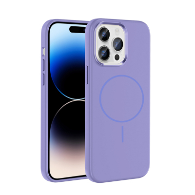 Apple iPhone 14 Pro Max Case with M-Safe Charging Feature, Metal Camera Frame, Zore Edi Silicone Cover - 6