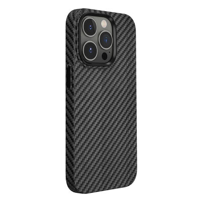 Apple iPhone 14 Pro Max Case Wiwu Carbon Fiber Look Magsafe Wireless Charge Featured Kabon Cover - 3