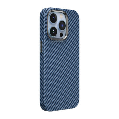 Apple iPhone 14 Pro Max Case Wiwu Carbon Fiber Look Magsafe Wireless Charge Featured Kabon Cover - 19