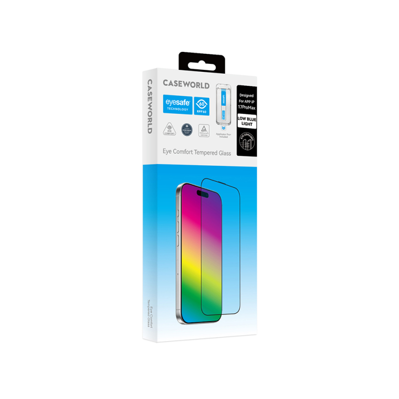 Apple iPhone 14 Pro Max CaseWorld Applicator Serisi 2.5D Eyesafe Mavi Işık Teknolojili 0.33mm Temperli Cam Ekran Koruyucu + Uygulama Aparatı - 7