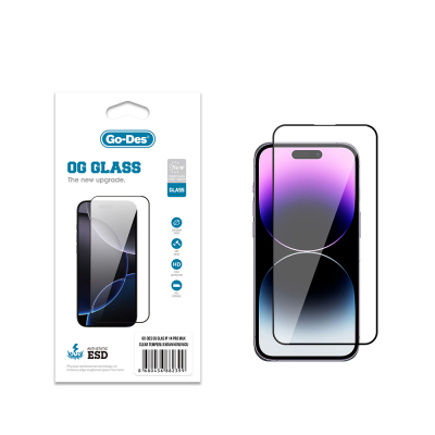 Apple iPhone 14 Pro Max Go Des OG Glass Antistatik Temperli Cam Ekran Koruyucu - 1