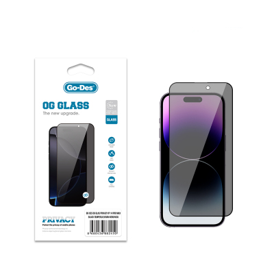Apple iPhone 14 Pro Max Go Des OG Glass Privacy Antistatik Temperli Cam Ekran Koruyucu - 1
