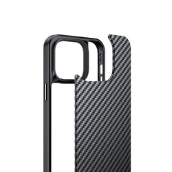 Apple iPhone 14 Pro Max Kılıf Aramid Karbon Fiber Magsafe Özellikli Wlons Radison Kapak - 8