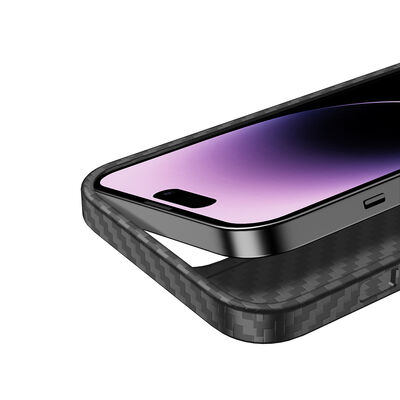 Apple iPhone 14 Pro Max Kılıf Aramid Karbon Fiber Magsafe Özellikli Wlons Radison Kapak - 11