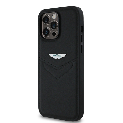 Apple iPhone 14 Pro Max Kılıf Aston Martin Orjinal Lisanslı Victory Dizayn PU Deri Metal Logolu Kapak - 3