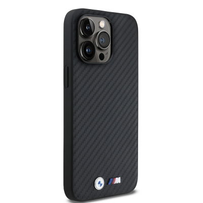 Apple iPhone 14 Pro Max Kılıf BMW Orjinal Lisanslı Karbon Fiber Tasarımlı ve Metal Logolu PU Deri Kapak - 5