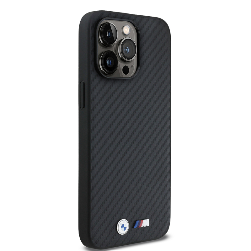 Apple iPhone 14 Pro Max Kılıf BMW Orjinal Lisanslı Karbon Fiber Tasarımlı ve Metal Logolu PU Deri Kapak - 5