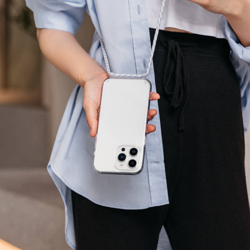 Apple iPhone 14 Pro Max Kılıf Boyun Askılı Şok Önleyicili Şeffaf Lisanslı Switcheasy Play Kapak - 8