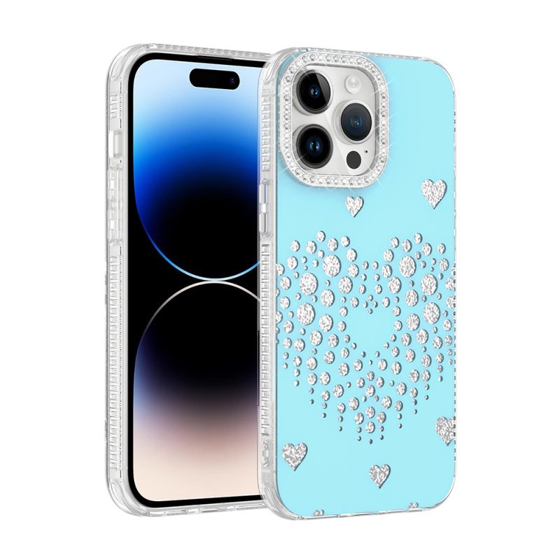 Apple iPhone 14 Pro Max Kılıf Damla Taşlı Zore Rivas Sert PC Kapak - 1