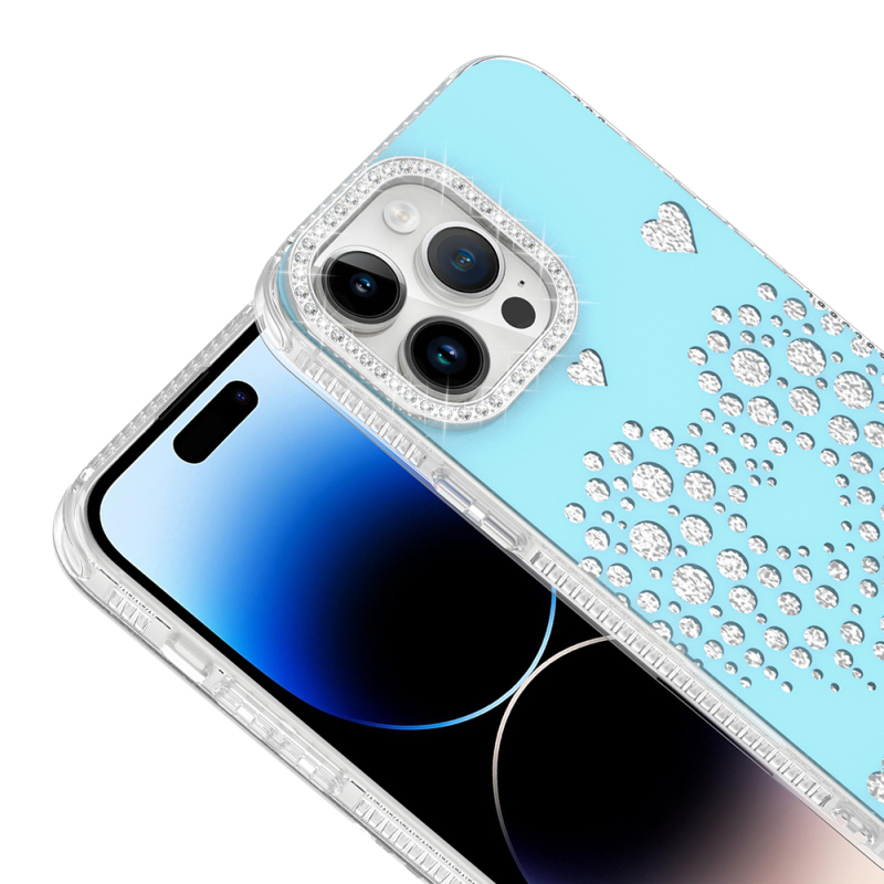 Apple iPhone 14 Pro Max Kılıf Damla Taşlı Zore Rivas Sert PC Kapak - 4