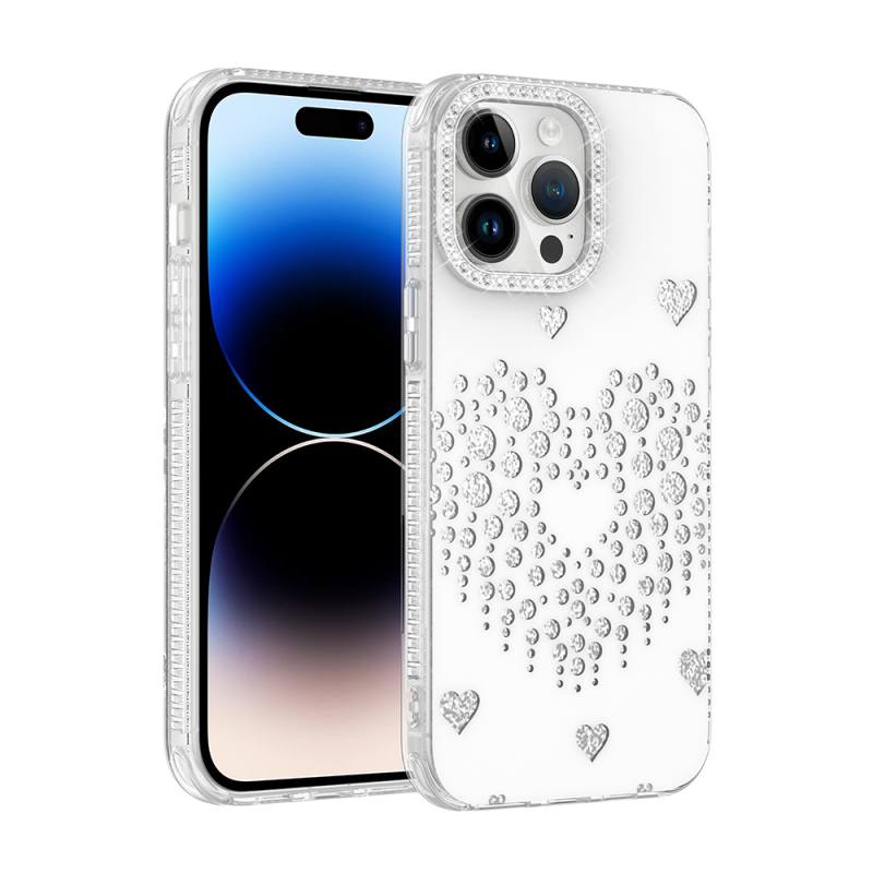 Apple iPhone 14 Pro Max Kılıf Damla Taşlı Zore Rivas Sert PC Kapak - 3