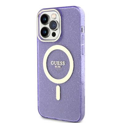 Apple iPhone 14 Pro Max Kılıf GUESS Magsafe Şarj Özellikli Glitter Kapak - 2