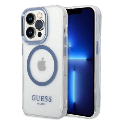 Apple iPhone 14 Pro Max Kılıf GUESS Magsafe Şarj Özellikli Metal Kamera Çerçeveli Kapak - 1