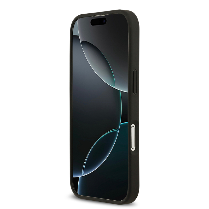 Apple iPhone 17 Kılıf Guess Orjinal Lisanslı M-safe Şarj Özellikli Taneli Çiçek Tasarımlı Metal Yazı Logolu Kapak - 7