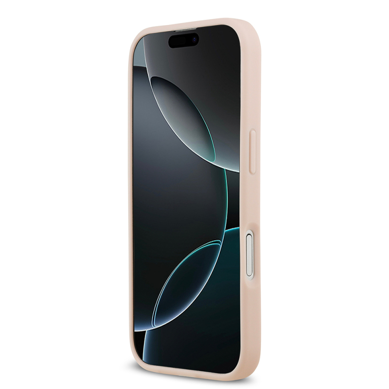 Apple iPhone 17 Kılıf Guess Orjinal Lisanslı M-safe Şarj Özellikli Taneli Çiçek Tasarımlı Metal Yazı Logolu Kapak - 14