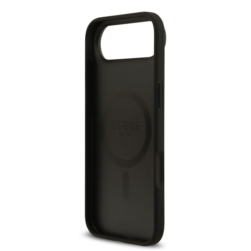 Apple iPhone 17 Air Kılıf Guess Orjinal Lisanslı M-safe Şarj Özellikli Taneli Çiçek Tasarımlı Metal Yazı Logolu Kapak - 16