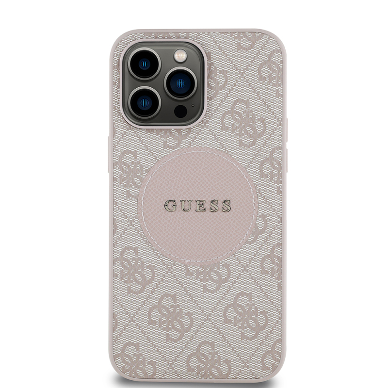 Apple iPhone 14 Pro Max Kılıf Guess Orjinal Lisanslı M-safe Şarj Özellikli Yazı Logolu Circle Classic Kapak - 20