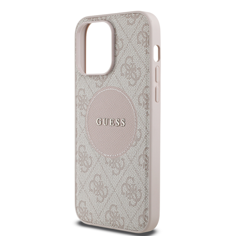 Apple iPhone 14 Pro Max Kılıf Guess Orjinal Lisanslı M-safe Şarj Özellikli Yazı Logolu Circle Classic Kapak - 23