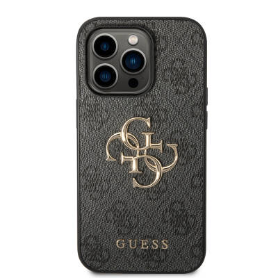 Apple iPhone 14 Pro Max Kılıf GUESS PU Deri Büyük Metal Logo Dizaynlı Kapak - 18