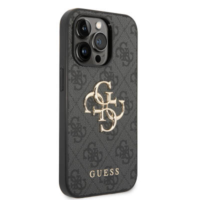 Apple iPhone 14 Pro Max Kılıf GUESS PU Deri Büyük Metal Logo Dizaynlı Kapak - 19