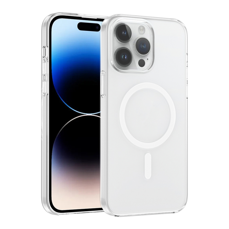Apple iPhone 14 Pro Max Kılıf IC Çipli Zore Wireless Şarj Özellikli Şeffaf Orjin Kapak - 1