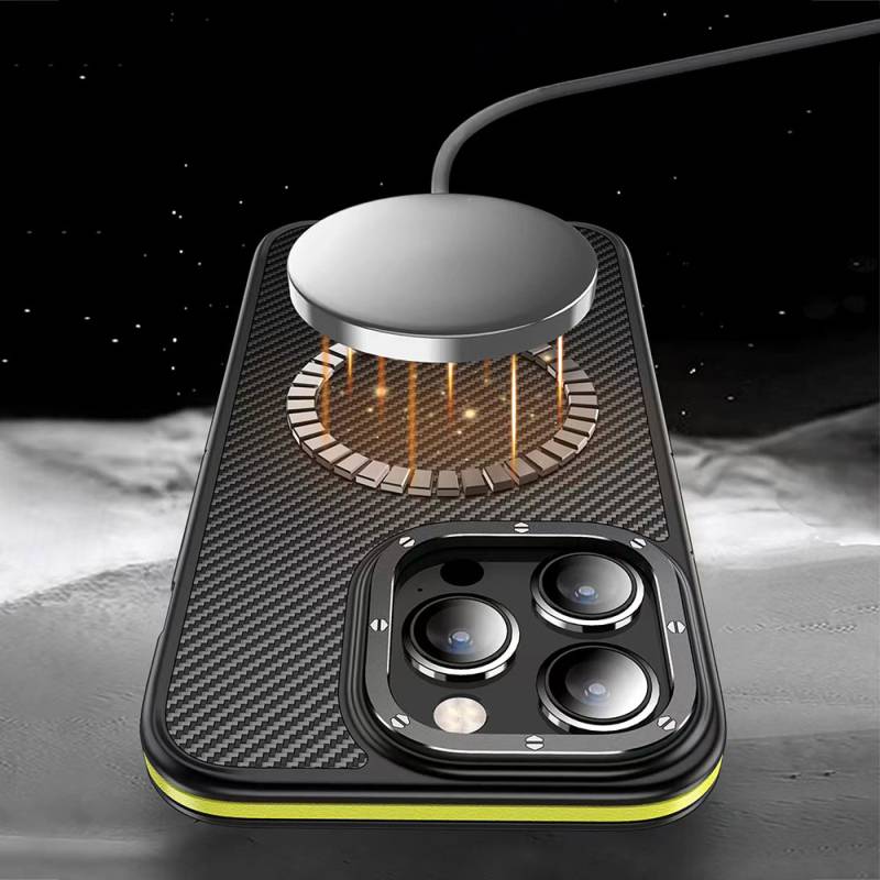 Apple iPhone 14 Pro Max Kılıf Karbon Fiber Görünümlü Wlons Marin Kapak - 2