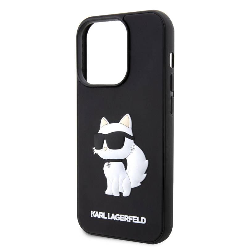 Apple iPhone 14 Pro Max Kılıf Karl Lagerfeld 3D Rubber Choupette Dizayn Kapak - 7