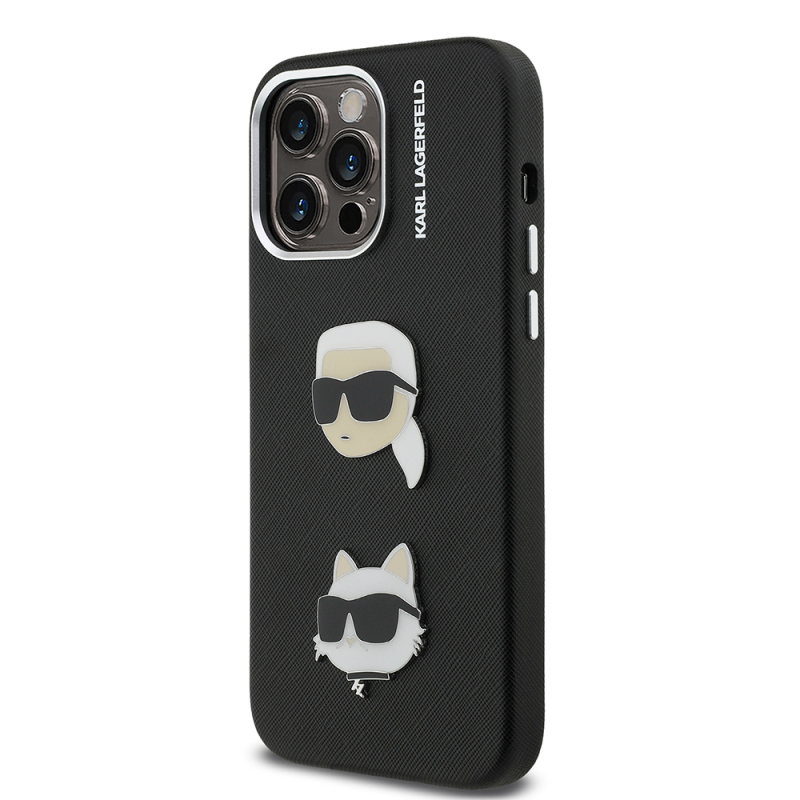 Apple iPhone 14 Pro Max Kılıf Karl Lagerfeld Orjinal Lisanslı K&C Heads Pin Kapak - 3