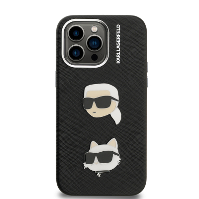 Apple iPhone 14 Pro Max Kılıf Karl Lagerfeld Orjinal Lisanslı K&C Heads Pin Kapak - 4