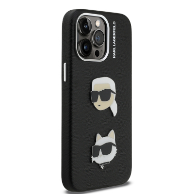 Apple iPhone 14 Pro Max Kılıf Karl Lagerfeld Orjinal Lisanslı K&C Heads Pin Kapak - 5