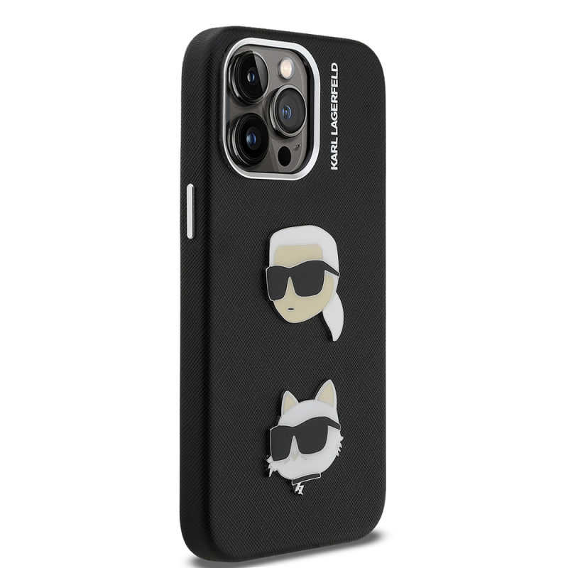 Apple iPhone 14 Pro Max Kılıf Karl Lagerfeld Orjinal Lisanslı K&C Heads Pin Kapak - 5