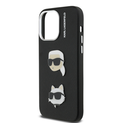 Apple iPhone 14 Pro Max Kılıf Karl Lagerfeld Orjinal Lisanslı K&C Heads Pin Kapak - 7