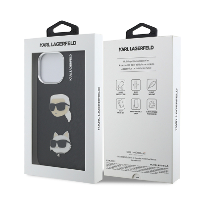 Apple iPhone 14 Pro Max Kılıf Karl Lagerfeld Orjinal Lisanslı K&C Heads Pin Kapak - 9