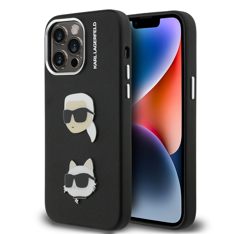 Apple iPhone 14 Pro Max Kılıf Karl Lagerfeld Orjinal Lisanslı K&C Heads Pin Kapak - 2