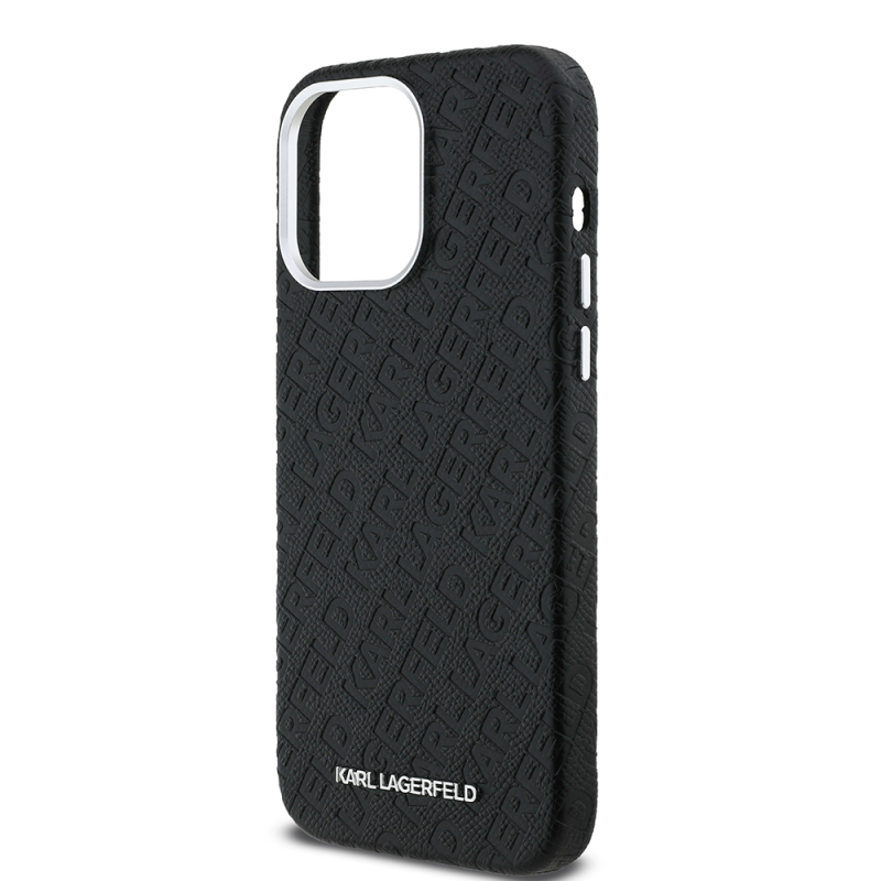 Apple iPhone 14 Pro Max Kılıf Karl Lagerfeld Orjinal Lisanslı PU Deri Damgalı Metal Yazı Logolu Kapak - 7