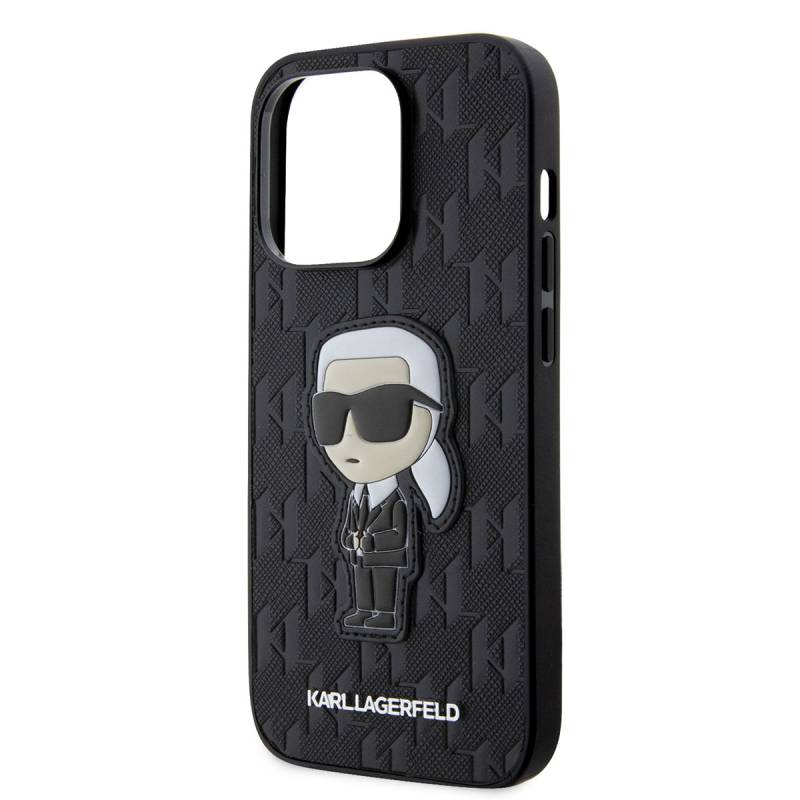 Apple iPhone 14 Pro Max Kılıf Karl Lagerfeld Saffiano Deri Karl Dizayn Kapak - 6