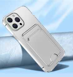 Apple iPhone 14 Pro Max Kılıf Kartlıklı Şeffaf Zore Setra Clear Silikon Kapak - 3