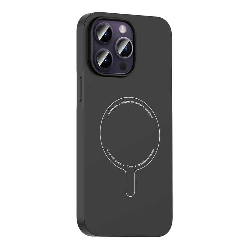 Apple iPhone 14 Pro Max Kılıf M-Safe Şarj Özellikli Kamera Korumalı Zore Elio Sert PC Kapak - 12