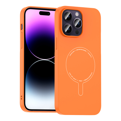 Apple iPhone 14 Pro Max Kılıf M-Safe Şarj Özellikli Kamera Korumalı Zore Elio Sert PC Kapak - 5