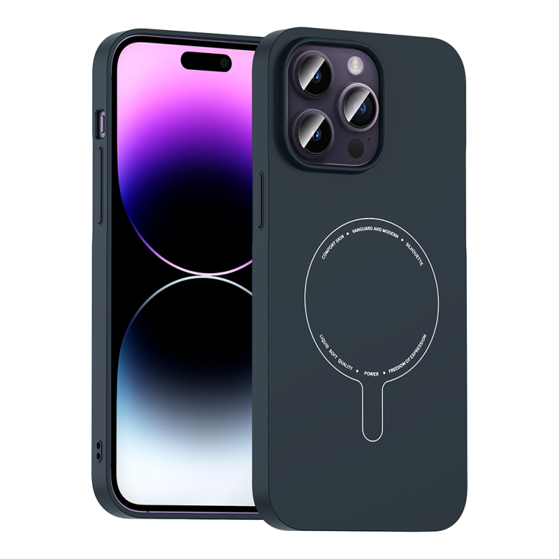 Apple iPhone 14 Pro Max Kılıf M-Safe Şarj Özellikli Kamera Korumalı Zore Elio Sert PC Kapak - 6
