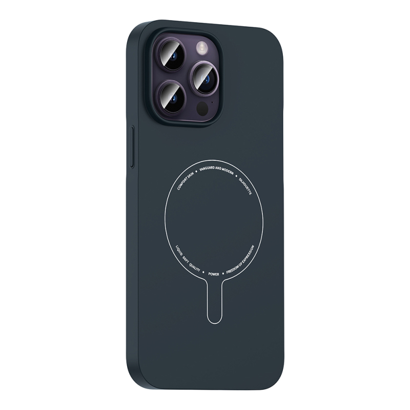 Apple iPhone 14 Pro Max Kılıf M-Safe Şarj Özellikli Kamera Korumalı Zore Elio Sert PC Kapak - 14