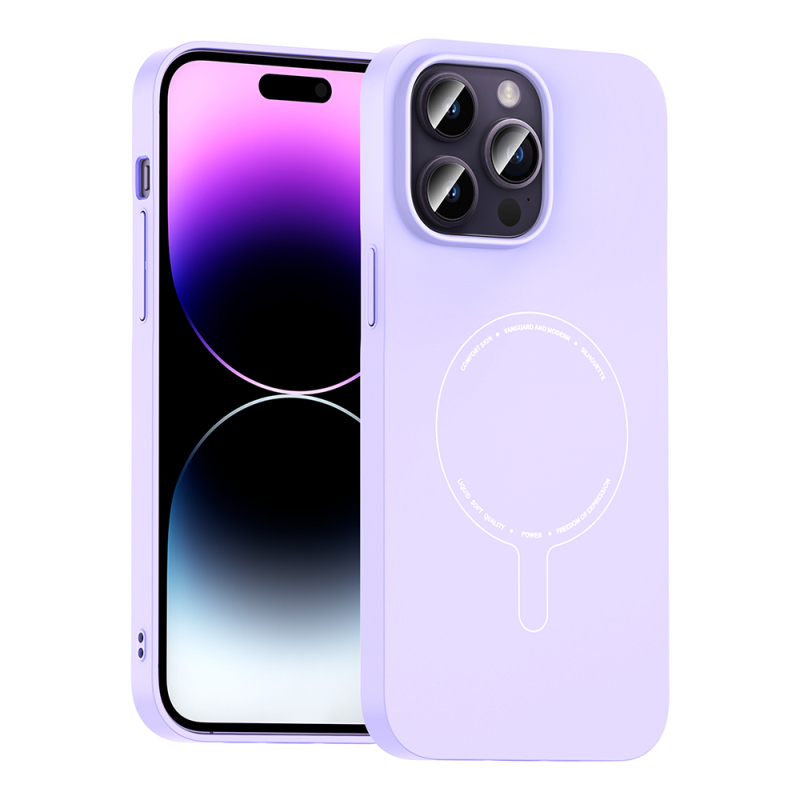 Apple iPhone 14 Pro Max Kılıf M-Safe Şarj Özellikli Kamera Korumalı Zore Elio Sert PC Kapak - 8