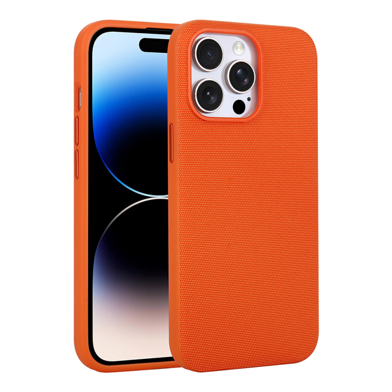 Apple iPhone 14 Pro Max Kılıf M-Safe Şarj Özellikli Kumaş Tasarımlı Zore Miami Sert PC Kapak - 2