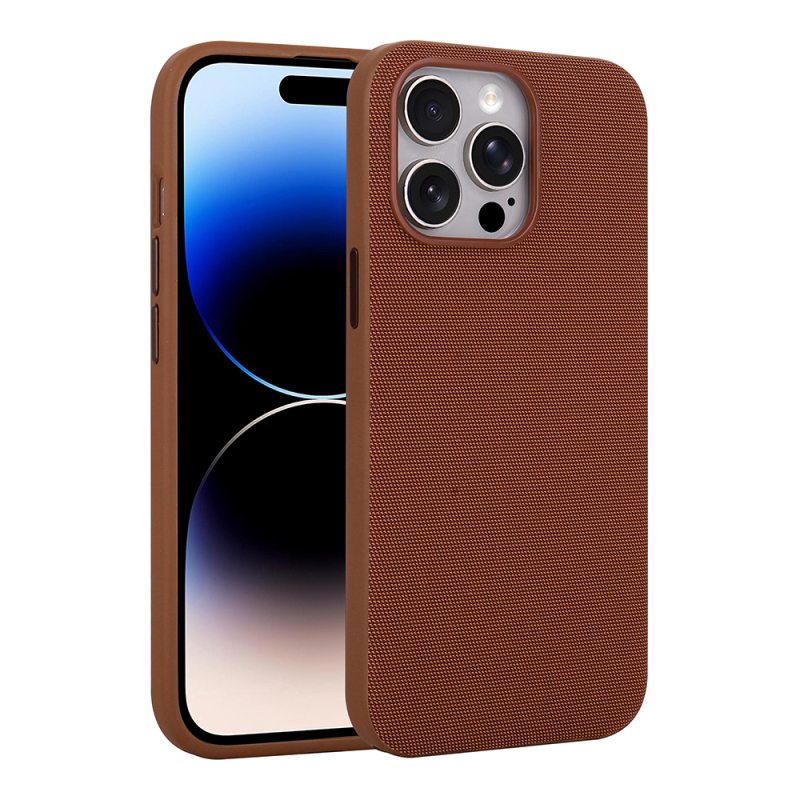 Apple iPhone 14 Pro Max Kılıf M-Safe Şarj Özellikli Kumaş Tasarımlı Zore Miami Sert PC Kapak - 5