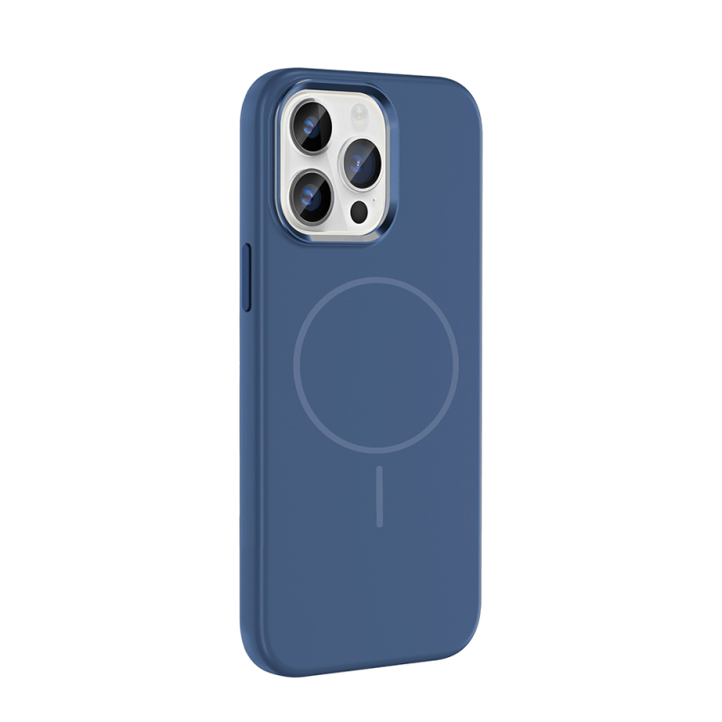 Apple iPhone 14 Pro Max Kılıf M-Safe Şarj Özellikli Metal Kamera Çerçeveli Zore Edi Silikon Kapak - 9