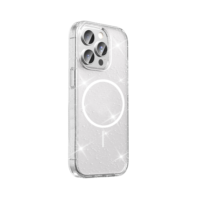 Apple iPhone 14 Pro Max Kılıf M-safe Şarj Özellikli Parlayan Simli Saydam Renkli Zore Maris Kapak - 3